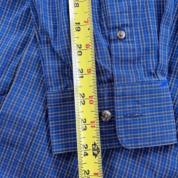Ariat Pro Series Stretch Button Down Shirt Men's XXL Long Sleeve Blue Plaid - Picture 5 of 8